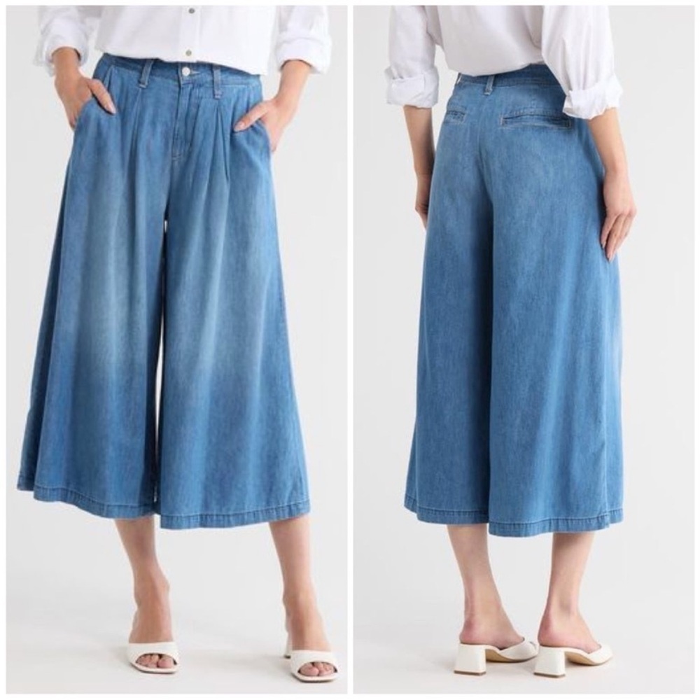 NWT L’Agence Elowyn High Rise Crop Palazzo Pant Jeans Wide Leg Anvil Sz 31